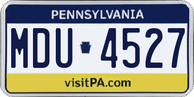 PA license plate MDU4527