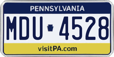 PA license plate MDU4528
