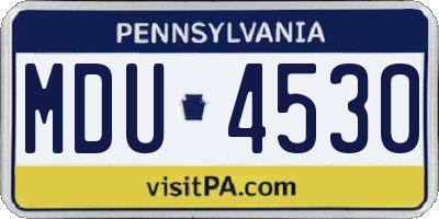 PA license plate MDU4530
