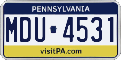 PA license plate MDU4531