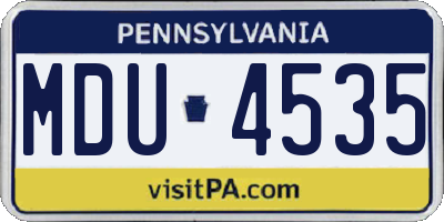 PA license plate MDU4535