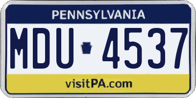 PA license plate MDU4537