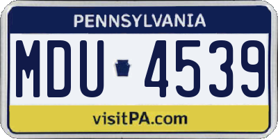 PA license plate MDU4539