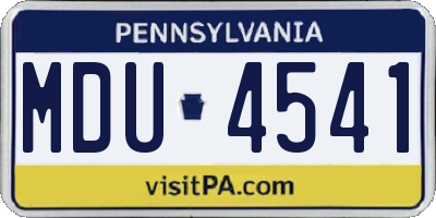 PA license plate MDU4541