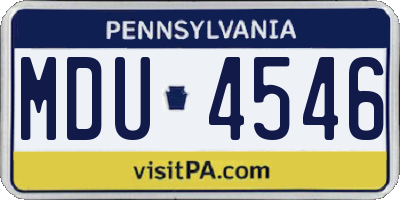 PA license plate MDU4546