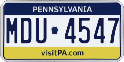 PA license plate MDU4547
