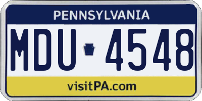 PA license plate MDU4548