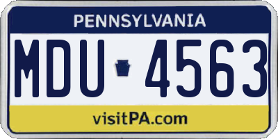 PA license plate MDU4563