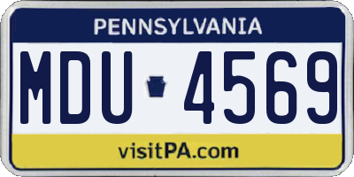 PA license plate MDU4569