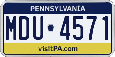PA license plate MDU4571