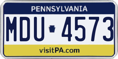 PA license plate MDU4573