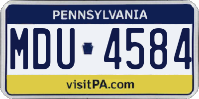 PA license plate MDU4584