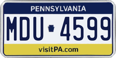 PA license plate MDU4599