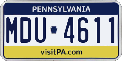 PA license plate MDU4611