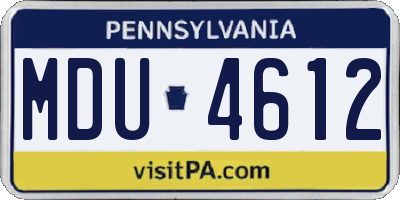 PA license plate MDU4612