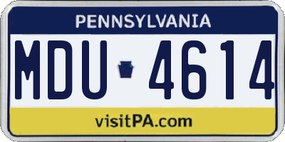 PA license plate MDU4614