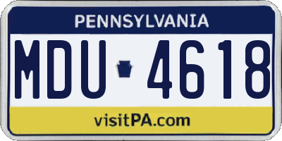 PA license plate MDU4618