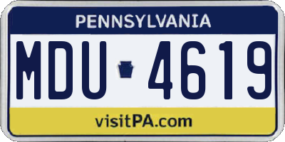 PA license plate MDU4619