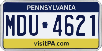 PA license plate MDU4621