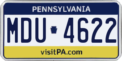 PA license plate MDU4622