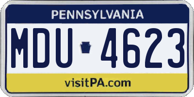 PA license plate MDU4623