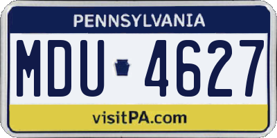 PA license plate MDU4627