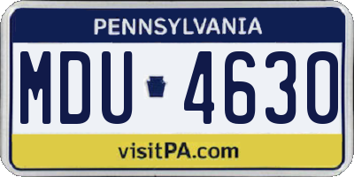 PA license plate MDU4630