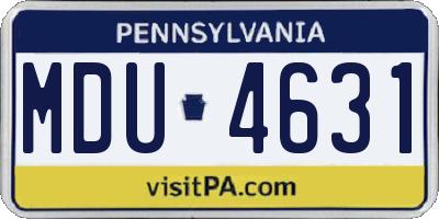 PA license plate MDU4631