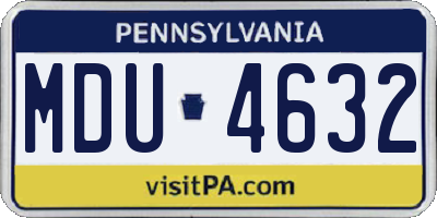 PA license plate MDU4632