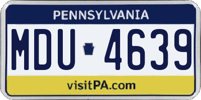 PA license plate MDU4639