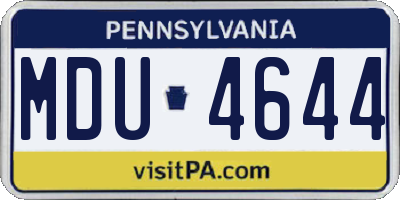 PA license plate MDU4644