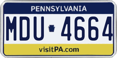 PA license plate MDU4664