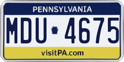 PA license plate MDU4675