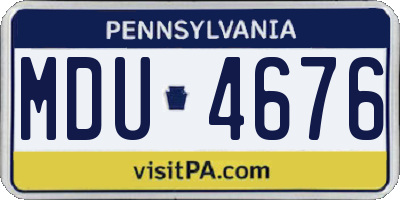 PA license plate MDU4676