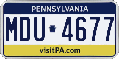 PA license plate MDU4677