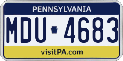 PA license plate MDU4683