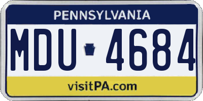 PA license plate MDU4684