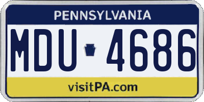 PA license plate MDU4686
