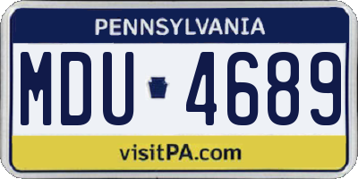 PA license plate MDU4689