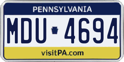 PA license plate MDU4694