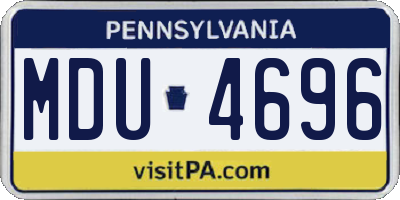 PA license plate MDU4696