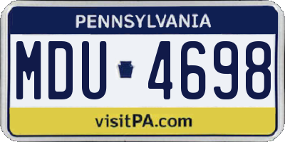 PA license plate MDU4698