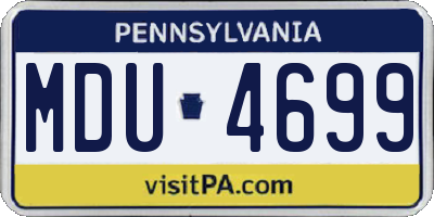 PA license plate MDU4699
