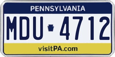 PA license plate MDU4712