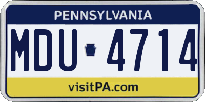 PA license plate MDU4714