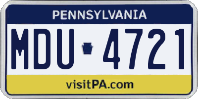 PA license plate MDU4721