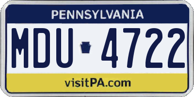 PA license plate MDU4722