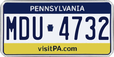 PA license plate MDU4732