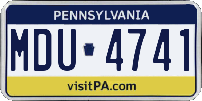 PA license plate MDU4741