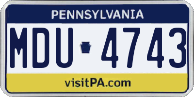 PA license plate MDU4743